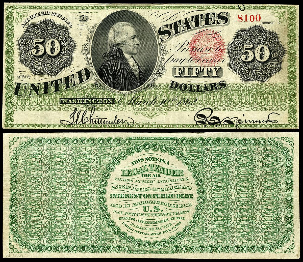 $50 bill values
