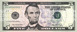 $5 note bill 5 dollar bill 3