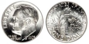 Roosevelt dime silver coin melt value