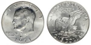 1971-Eisenhower-Dollar-silver melt values error coin price guide