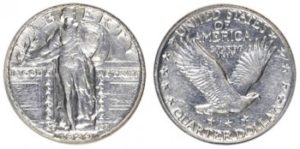 standing liberty quarter silver melt value error coin price guide