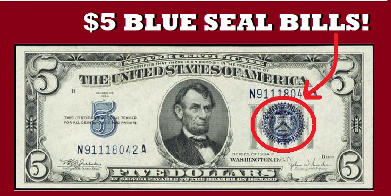 blue seal silver certificate price guide values 1934 1934a 1934b 1934c 1934d worth