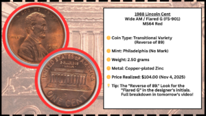 1988 wide am flared g penny value most valuable pennies worth money coins to look out for