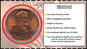1996 Penny Value - Including the $20,000 Perfect Coin Sale 1