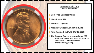 What is the value of a 1945 wheat penny? 4