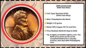 What is the value of a 1945 wheat penny? 6