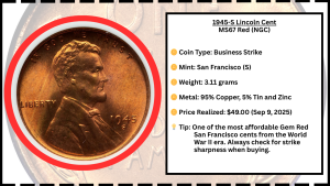 What is the value of a 1945 wheat penny? 2