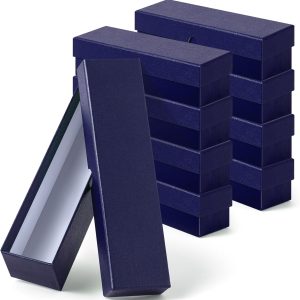 Teling 8 Pcs Coin Storage Box 2x2inch Flip Holders Box Coin Collectors Supplies Holders for Cents Collection Cardboard (9 x 2 x 2 Inches,Blue)